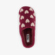 Dames teddy pantoffels met hartjes roze