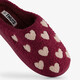Dames teddy pantoffels met hartjes roze