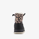 Gevoerde meisjes boots met panterprint bruin zwart