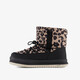 Gevoerde meisjes boots met panterprint bruin zwart