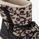 Gevoerde meisjes boots met panterprint bruin zwart