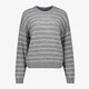 Gestreepte dames trui met lurex grijs