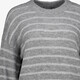 Gestreepte dames trui met lurex grijs