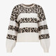 Dames trui met panterprint wit beige