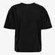 Dames T-shirt met glitters zwart zilver