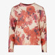 Dames trui met bloemenprint roze beige