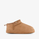 Gevoerde dames pantoffels cognac