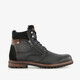 Gevoerde leren heren veterboots zwart