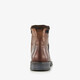 Gevoerde leren heren veterboots cognac bruin