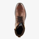 Gevoerde leren heren veterboots cognac bruin