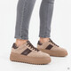 Dames sneakers met plateauzool beige