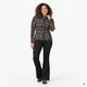 Dames top met print zwart beige