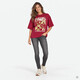 Oversized dames T-shirt met print rood goud