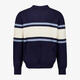Heren pullover trui met polokraag blauw wit