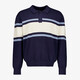Heren pullover trui met polokraag blauw wit