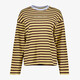 TwoDay gestreept dames longsleeve shirt geel bruin