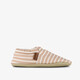 Canvas gestreepte kinder pantoffels beige