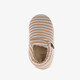 Canvas gestreepte kinder pantoffels beige