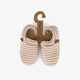 Slipstop Canvas gestreepte kinder pantoffels beige