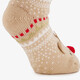 1 paar dames kerst huissokken met rendier beige