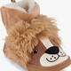 Hoge kinder pantoffels leeuw bruin