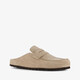 Gevoerde suède dames instappers beige