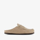 Gevoerde suède dames instappers beige