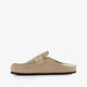 Gevoerde suède dames instappers beige