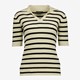 Dames trui met wit met zwarte strepen