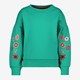 Meisjes sweater groen met bloemen