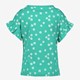 Meisjes T-shirt groen met bloemen