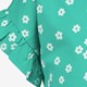 Meisjes T-shirt groen met bloemen