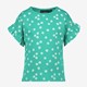 Meisjes T-shirt groen met bloemen
