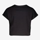 Meisjes cropped sport T-shirt zwart/roze