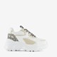 Meisjes dad sneakers wit en zilver