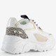 Meisjes dad sneakers wit en zilver