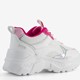 Meisjes dad sneakers wit en beige