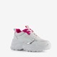 Meisjes dad sneakers wit en beige