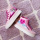 Hoge meisjes sneakers roze met pailletten