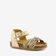 Groot leren meisjes sandalen goud zebraprint