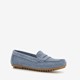Hush Puppies suede dames mocassins blauw