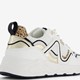 Dames dad sneakers wit met gouden details