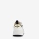Dames dad sneakers wit met gouden details