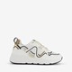 Dames dad sneakers wit met gouden details