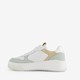 Leren dames sneakers wit/pastel
