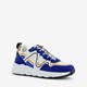 Blue Box dames dad sneakers blauw met panterprint