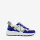 Dames dad sneakers blauw met panterprint