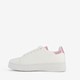 Dames sneakers wit met metallic roze