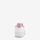 Dames sneakers wit met metallic roze