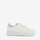 Dames sneakers wit met metallic roze